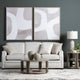 Delo Framed Canvas 2pc Wall Art | White Abstract on Taupe Tan| 39x49