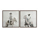 Crestview Cowboy Painting Set of 2 | 30" Square Framed Gray & Brown