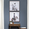 Crestview Cowboy Painting Set of 2 | 30" Square Framed Gray & Brown