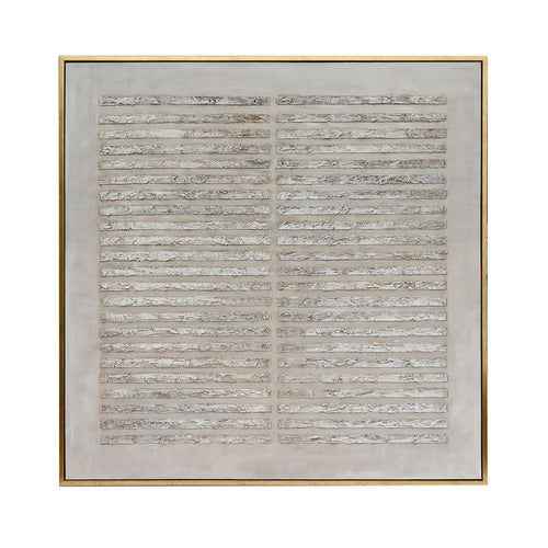 Crestview Framed Decorative Wall Art | 62" Square Textured Taupe Brown