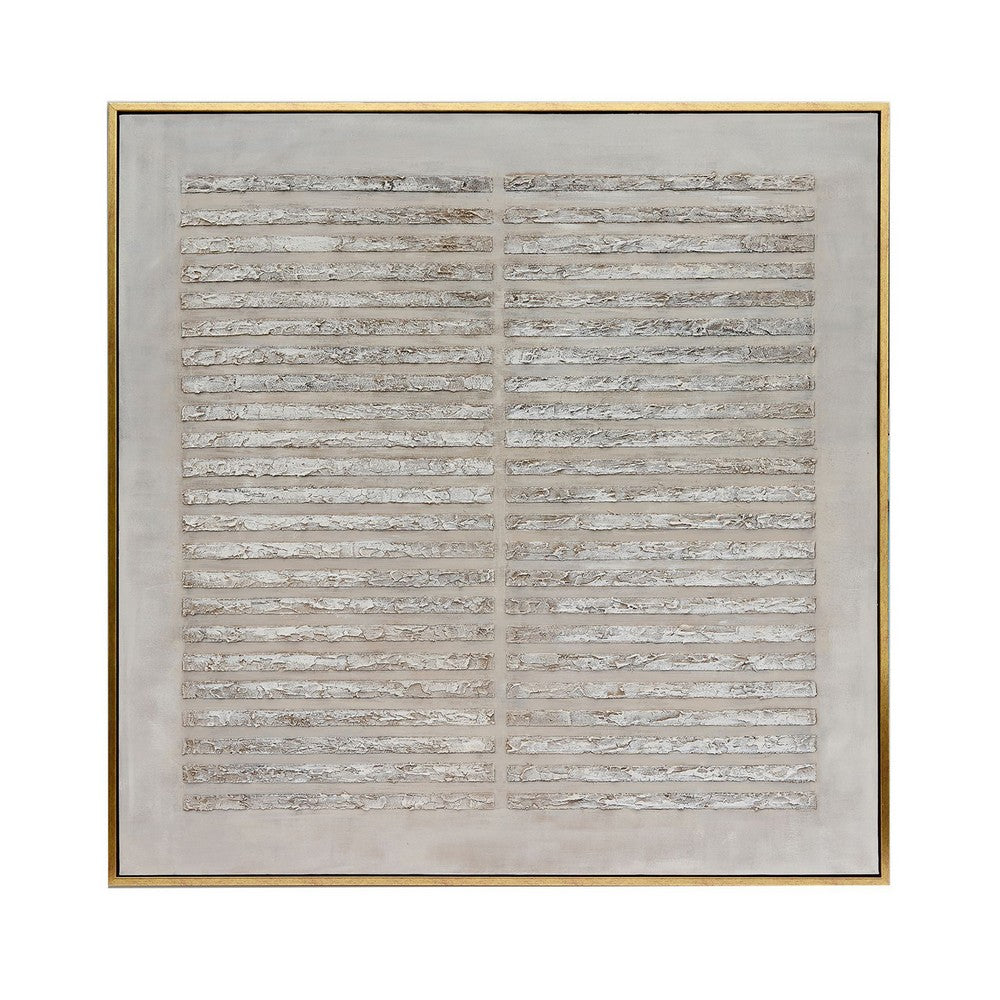 Crestview Framed Decorative Wall Art | 62" Square Textured Taupe Brown