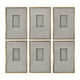 Crestview Fory Framed Wall Decor Set of 6 | 16x24 Light Gray Metal Pendant