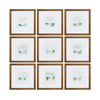 Crestview Framed Wall Art Set of 9 | 18" Square Blue Yellow Pink Abstract