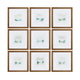 Crestview Framed Wall Art Set of 9 | 18" Square Blue Yellow Pink Abstract