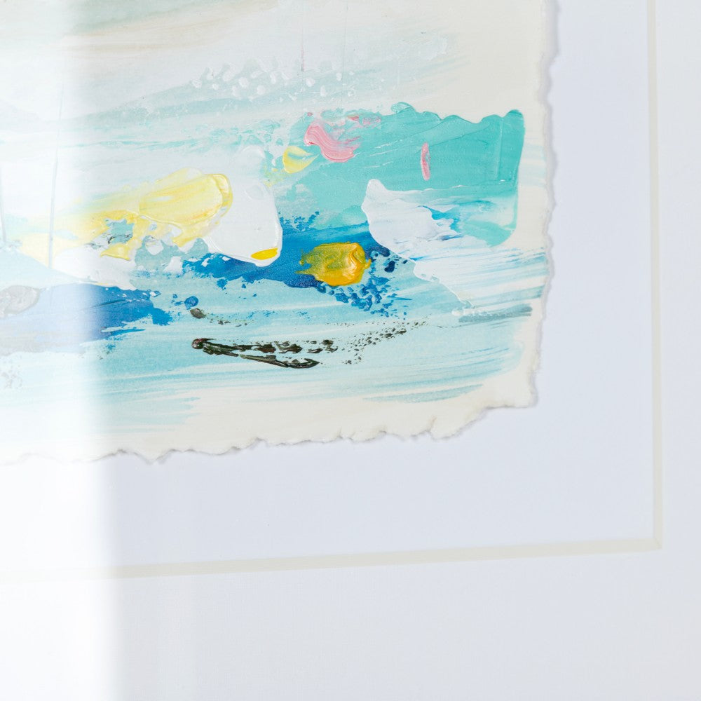 Crestview Framed Wall Art Set of 9 | 18" Square Blue Yellow Pink Abstract