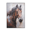 Crestview Horse Painting | 36x50 Black Framed Canvas | Brown & White