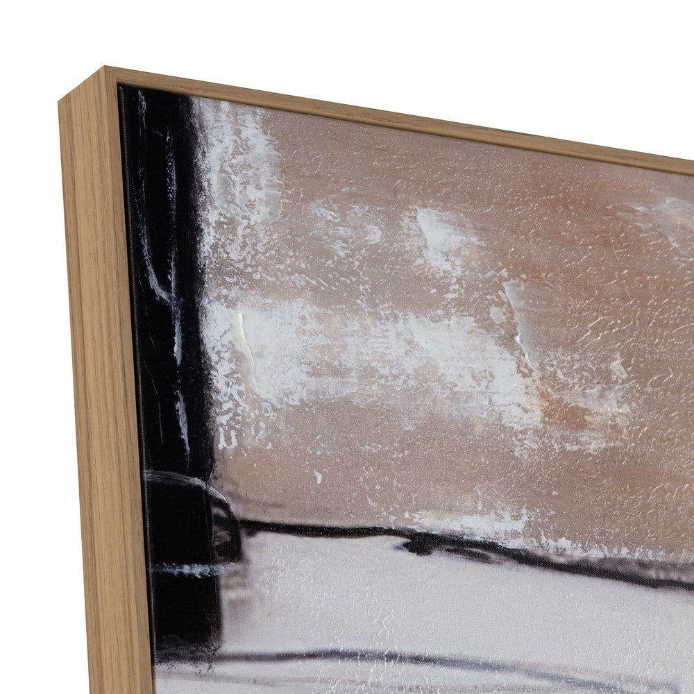 Crestview Framed Abstract Wall Art Set of 2 | 30x50 | Black | White & Brown