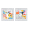 Crestview Weli Abstract Wall Art Set of 2 | 36" Square Frame Pink Yellow
