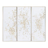 3pc Framed Wall Art Decor | Abstract Gold Foil Swirls White Canvas | 24x60