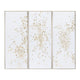 3pc Framed Wall Art Decor | Abstract Gold Foil Swirls White Canvas | 24x60