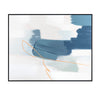 Wall Art | Modern Abstract Canvas Painting | Black Frame | Gold & Blue 39x49