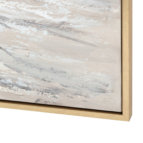 Oren Framed Wall Art | Abstract Shoreline Canvas Painting Waves Brown 62x82