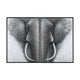 2pc Framed Wall Art | Split Close-Up Elephant Face Trunk | Gray Black 38x52