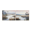 Luka Wall Art Set of 2 | Landscape Green Brown Canvas Painting | 30x40 Frame