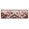 Veda 3pc Wall Art Set | Mountain-View Painting | Brown Wood Framed 30x30