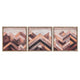 Veda 3pc Wall Art Set | Mountain-View Painting | Brown Wood Framed 30x30
