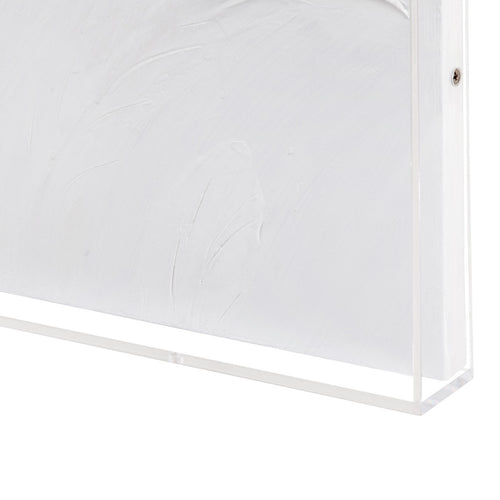 Niel 3D Floral Wall Art on White Canvas | Clear Acrylic Frame 24x40