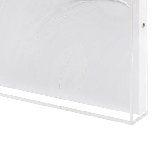 Niel 3D Branch Wall Art on White Canvas | Clear Acrylic Frame 24x40