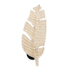 Coastal Wall Sconce with Woven Leaf in Natural Tan Brown Rattan Finish