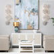 Metal Wall Sconce w Layered Monstera Leaves in Distressed White