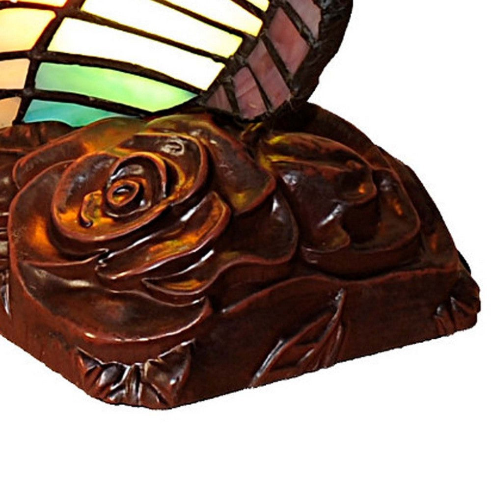 10 Inches Butterfly Accent Table Lamp with Molded Details Multicolor CHL-CH10038OA06-NL1