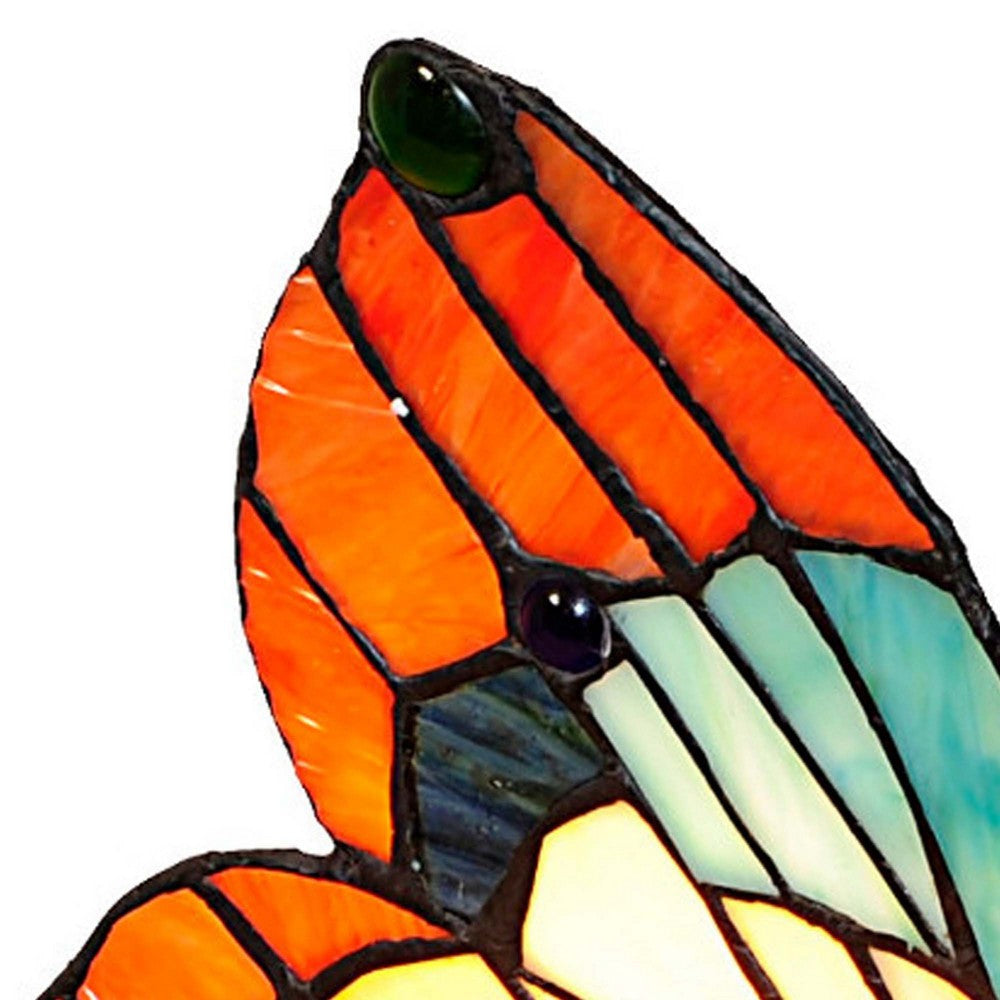 10 Inches Butterfly Accent Table Lamp with Molded Details Multicolor CHL-CH10038OA06-NL1