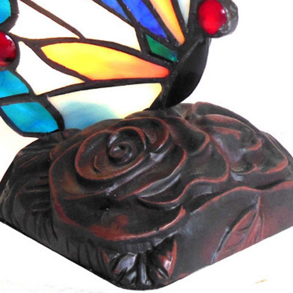 CHLOE Lighting KACY 5 Tiffany-style 1 Light Butterfly Accent Table Lamp 9’’ Tall CHL-CH10808BA09-NL1