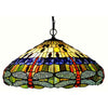 SCARLET Tiffany-style 3 Light Dragonfly Inverted Ceiling Pendant 24" Shade