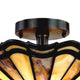 Tiffany Style Mission Semi Flush Mount Ceiling Fixture Bronze CHL-CH14003AM16-UF2