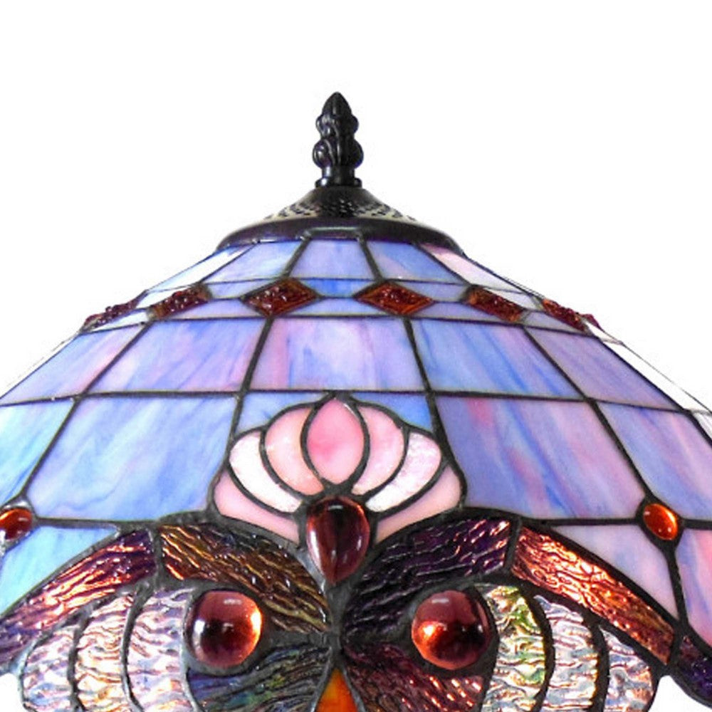 20 Inch 2 Light Tiffany Style Table Lamp Blue and Pink CHL-CH15063LV15-TL2