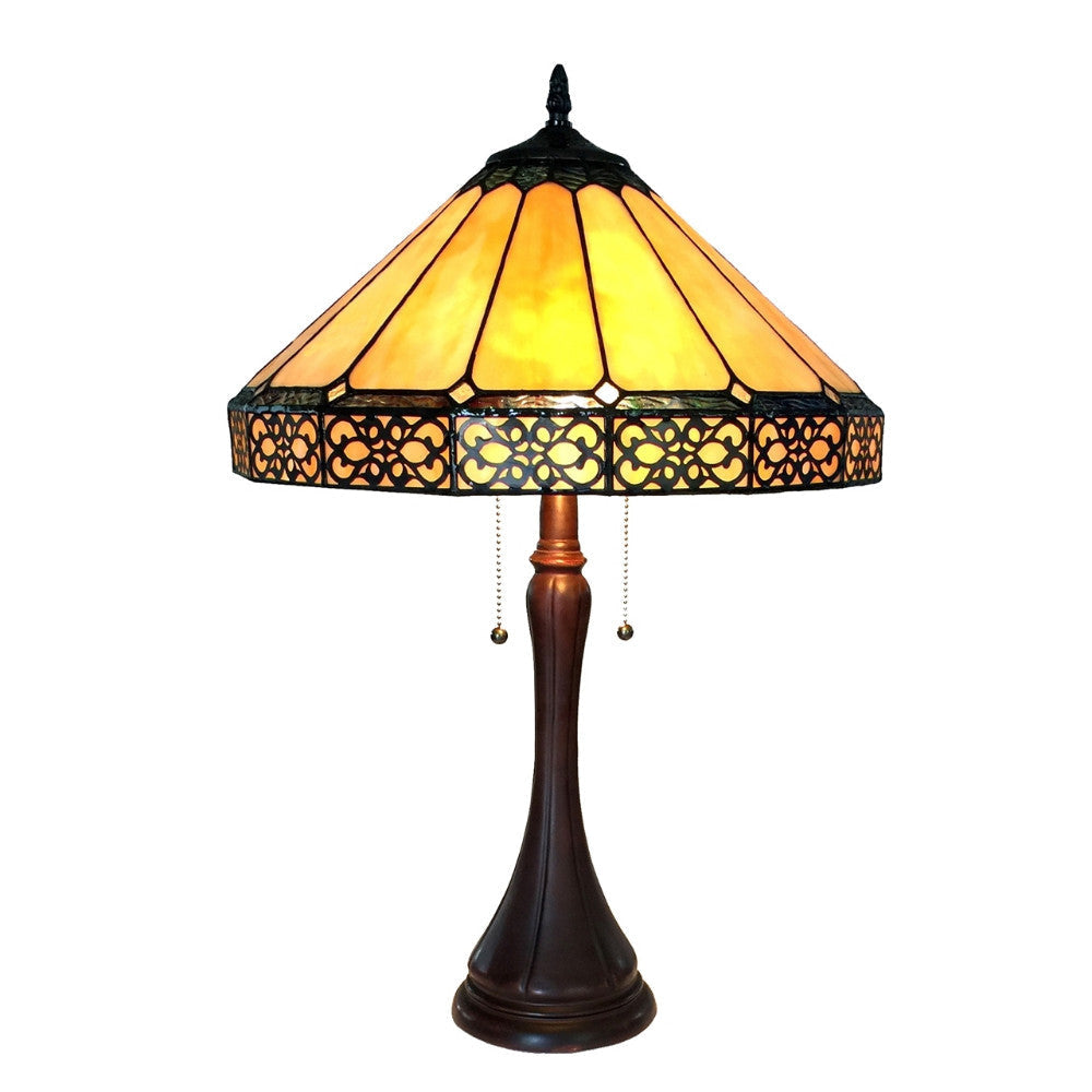 ELEANOR Tiffany-style 2 Light Mission Table Lamp 16" Shade