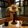 AMBERWING Tiffany-style 2 Light Dragonfly Table Lamp 17" Shade