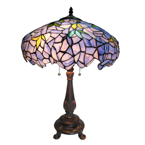 CHLOE Lighting Tiffany-style 2 Light Wisteria Table Lamp 16" Shade