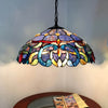 Two Light Ceiling Pendant with Geometric Patterns, Multicolor