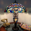 NORA Tiffany Style Victorian Double lit 3 Light DTable Lamp 18" Shade