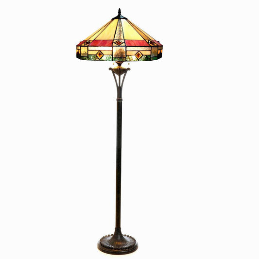 CHLOE Lighting RIDLEY Tiffany-style 2 Light Mission Floor Lamp 18" Shade