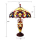 CHLOE Lighting DEMETRA AURORA Victorian Tiffany-style 3 Light Victorian Double Lit Table Lamp 18’’ Wide CHL-CH18648AV18-DT3