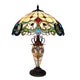 3 Light Tiffany Style Stained Glass Table Lamp, Multicolor