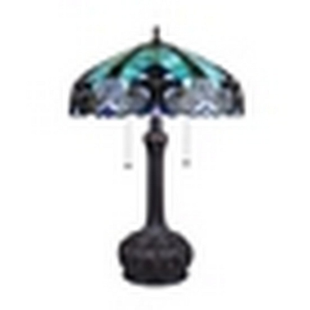 CHLOE Lighting LIAISON Tiffany-Style Antique Dark Bronze 2-Light Victorian Table Lamp 18’’ Shade CHL-CH18780VG18-TL2