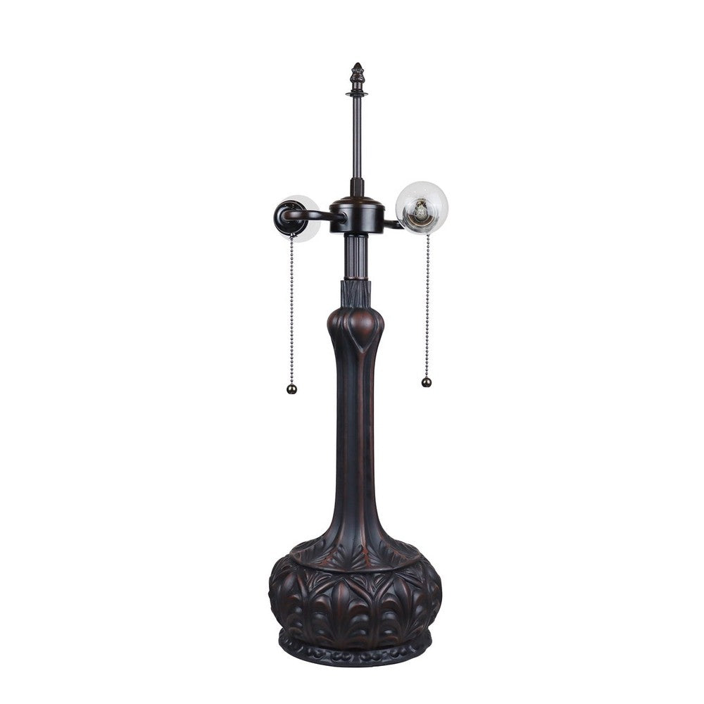 CHLOE Lighting LIAISON Tiffany-Style Antique Dark Bronze 2-Light Victorian Table Lamp 18" Shade