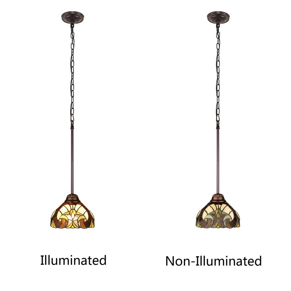 CHLOE Lighting LIAISON Victorian-Style 1-Light Antique Dark Bronze Finish Ceiling Mini Pendant 8’’ Shade CHL-CH18780VI08-DP1