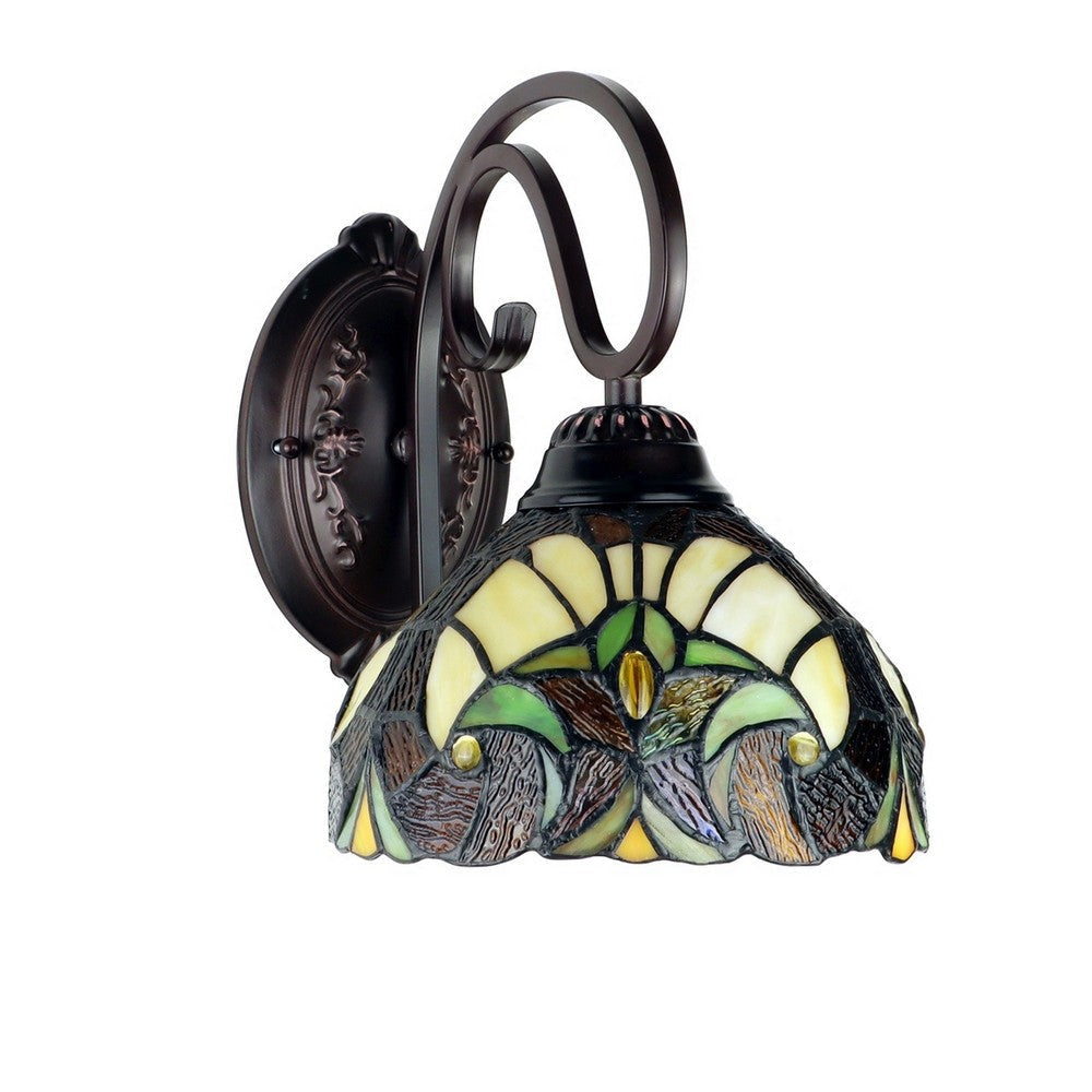 CHLOE Lighting LIAISON Victorian-Style 1-Light Antique Dark Bronze Finish Wall Sconce 8’’ Shade CHL-CH18780VI08-WS1