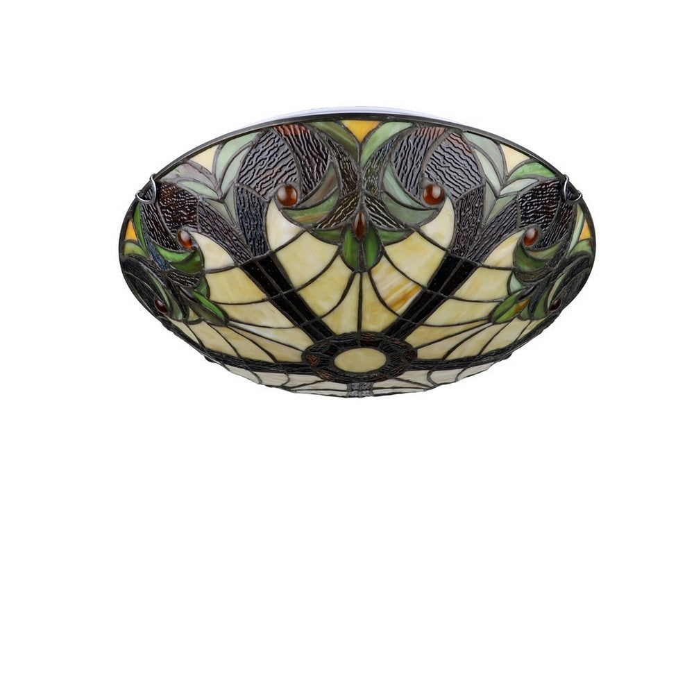 CHLOE Lighting LIAISON Victorian-Style 3-Light Antique Dark Bronze Finish Ceiling Flush-Mount 16’’ Wide CHL-CH18780VI16-CF3