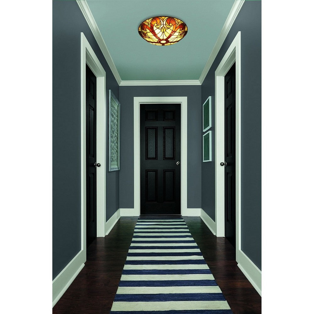 CHLOE Lighting LIAISON Victorian-Style 3-Light Antique Dark Bronze Finish Ceiling Flush-Mount 16’’ Wide CHL-CH18780VI16-CF3