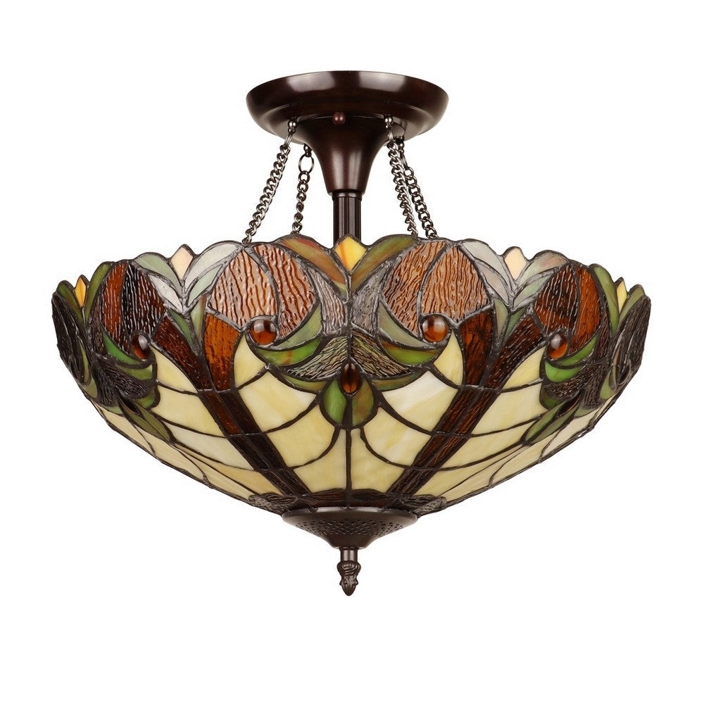 CHLOE Lighting LIAISON Victorian-Style 2-Light Antique Dark Bronze Finish Ceiling Semi-Flush Mount 16’’ Wide CHL-CH18780VI16-UF2
