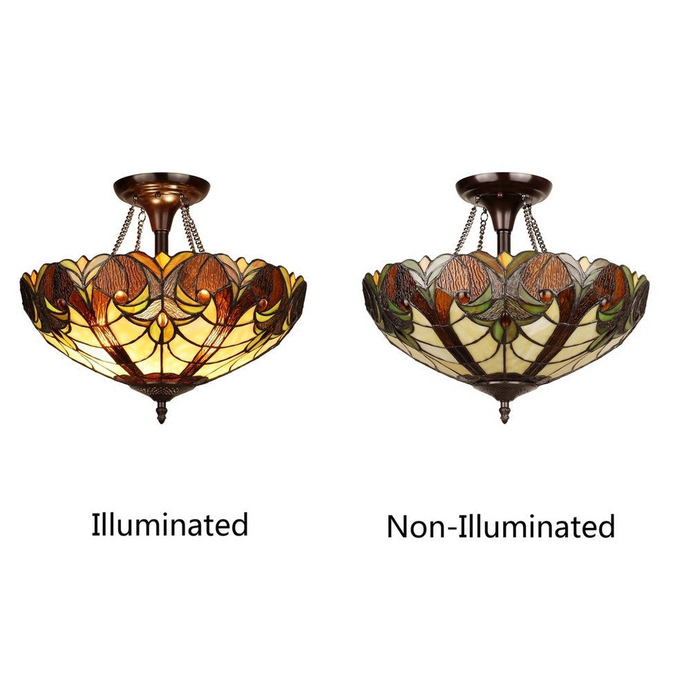 CHLOE Lighting LIAISON Victorian-Style 2-Light Antique Dark Bronze Finish Ceiling Semi-Flush Mount 16’’ Wide CHL-CH18780VI16-UF2