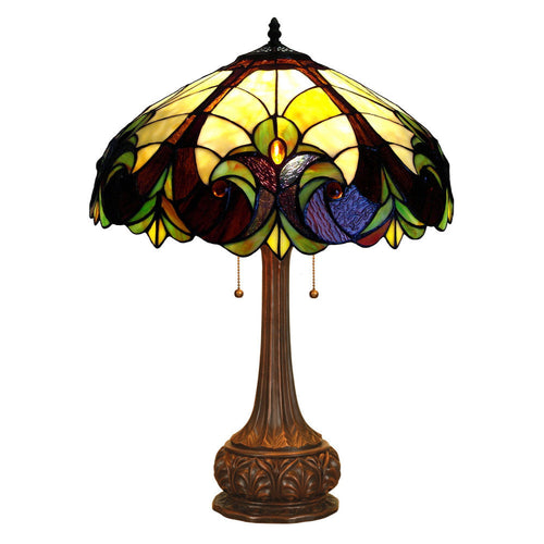 CHLOE Lighting LIAISON Tiffany-style 2 Light Victorian Table Lamp 18" Shade