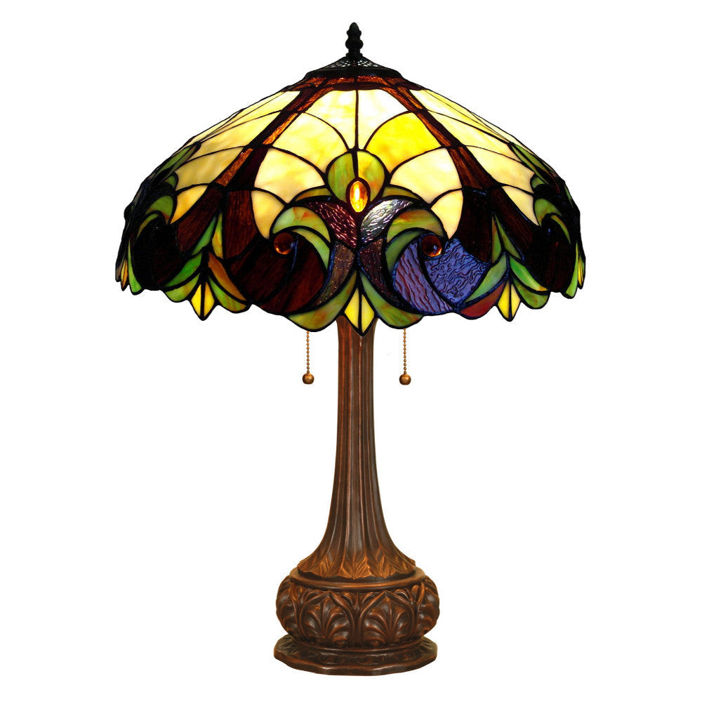 CHLOE Lighting LIAISON Tiffany-style 2 Light Victorian Table Lamp 18" Shade