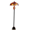 LIAISON Tiffany-style 3 Light Victorian Double Lit Floor Lamp 18" Shade
