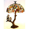 4 Light Tiffany-style featuring Flowers & Birds Double Lit Table Lamp Oval Shape